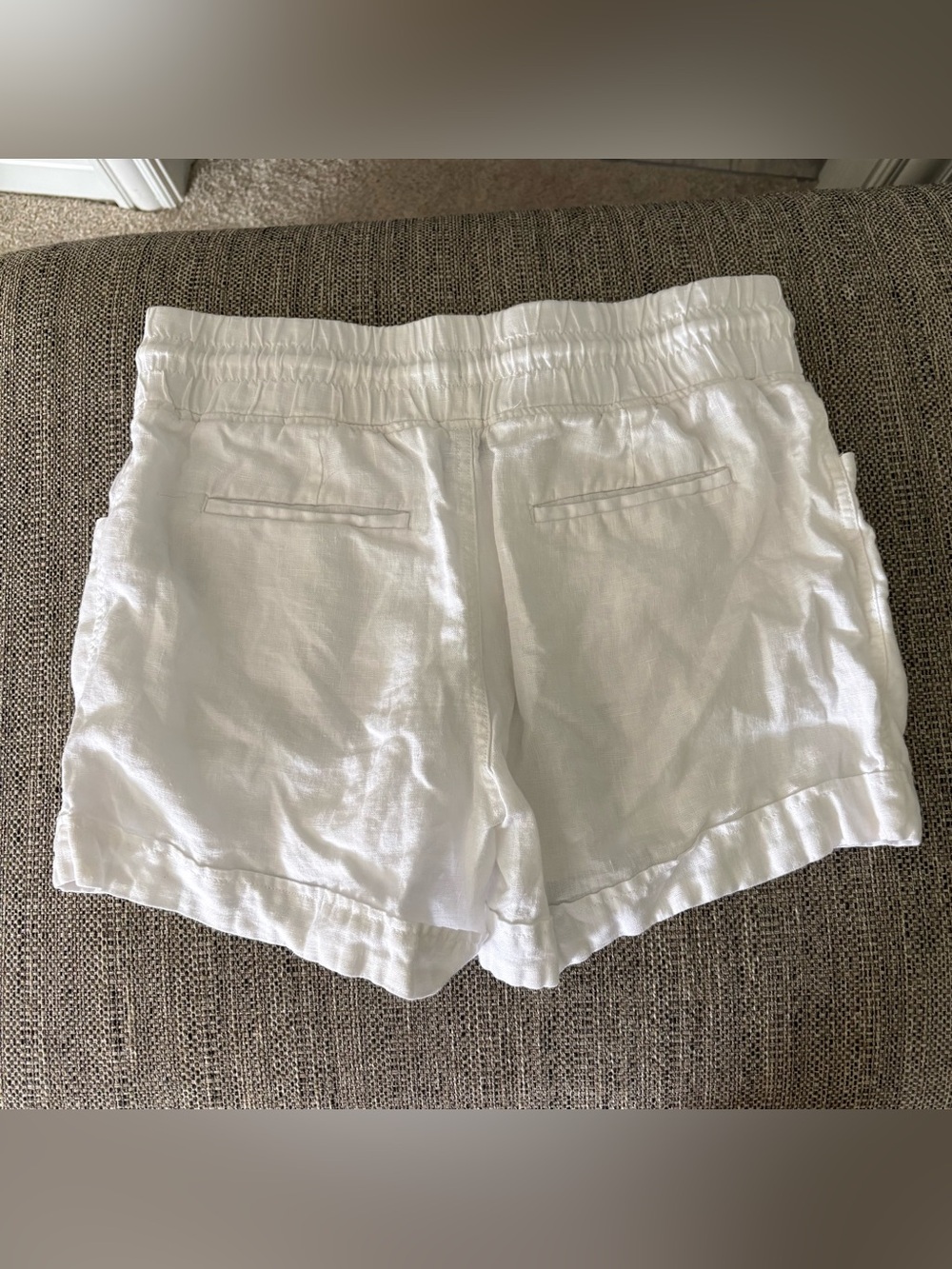 Athleta Cabo Linen Shorts White Size 8 Lightweight Summer Beach Casual - Picture 3 of 4